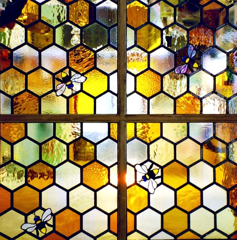 Image result for pictures of bees in stained glass